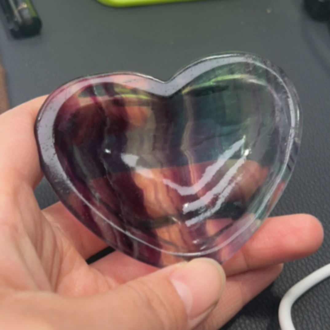 天然七彩萤石消磁碗桌面摆件发其一