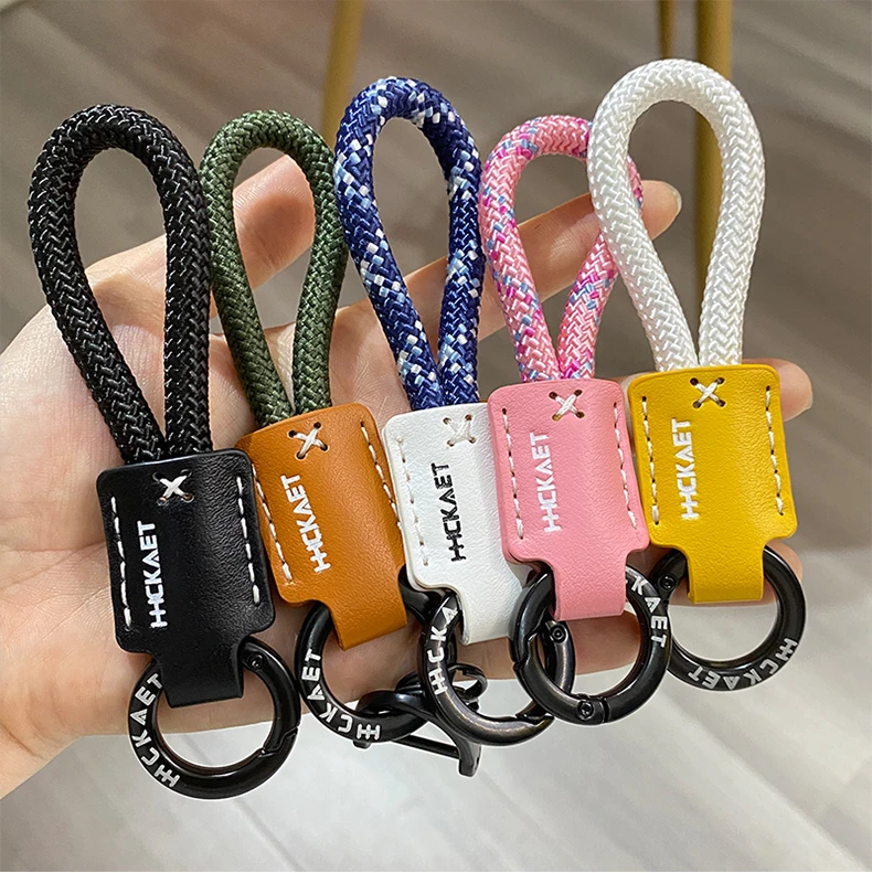 高品质植绒牛皮革系列汽车钥匙扣手机挂绳高级防丢车钥匙圈包挂件