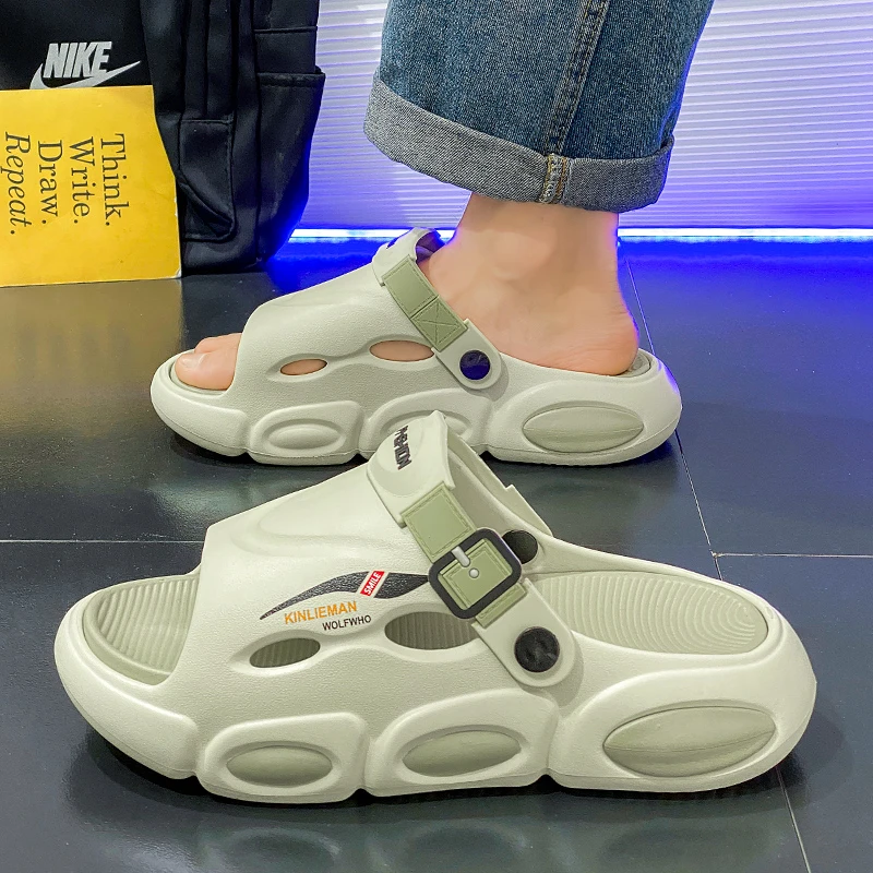 男士凉拖鞋夏天休闲户外时尚潮流情侣外穿两用百搭透气软底沙滩鞋