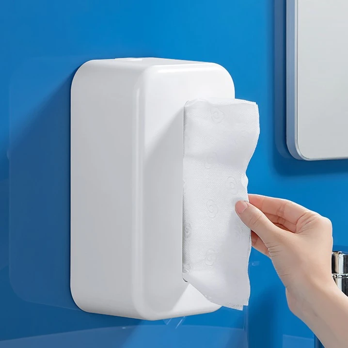 deHub洗脸巾收纳盒壁挂式厨房纸巾倒挂盒卫生间面巾纸厕所纸巾盒