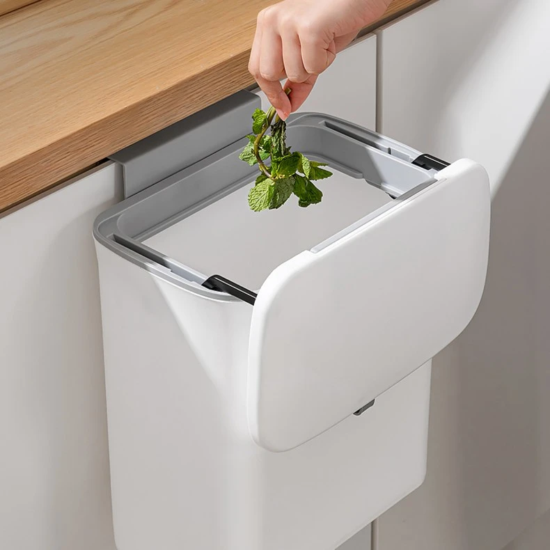 夹缝垃圾桶带盖卫生间壁挂式厕所窄小厨房分类家用挂墙大容量纸篓