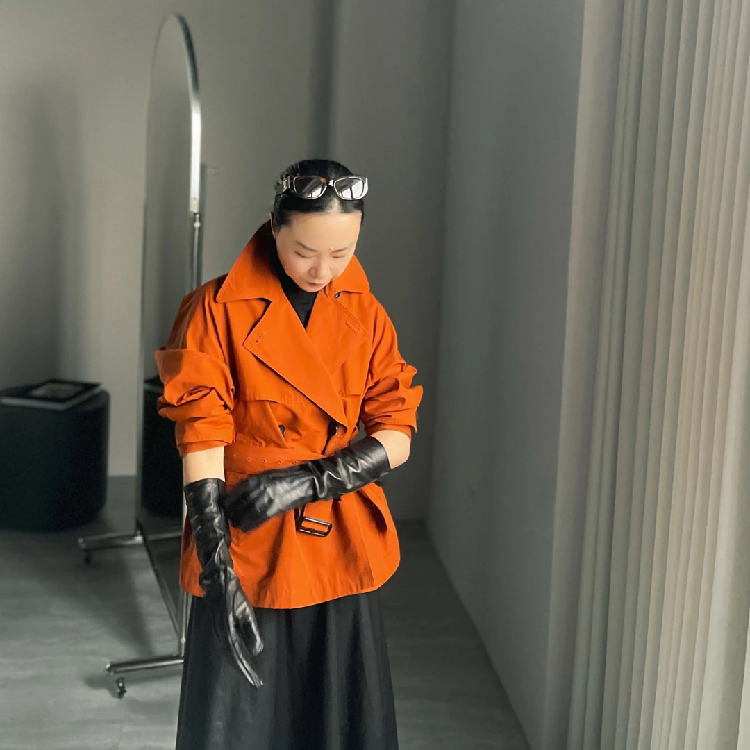 TOFOD 德国鲁道夫面料 高端防风双排扣中短款风衣外套DY625