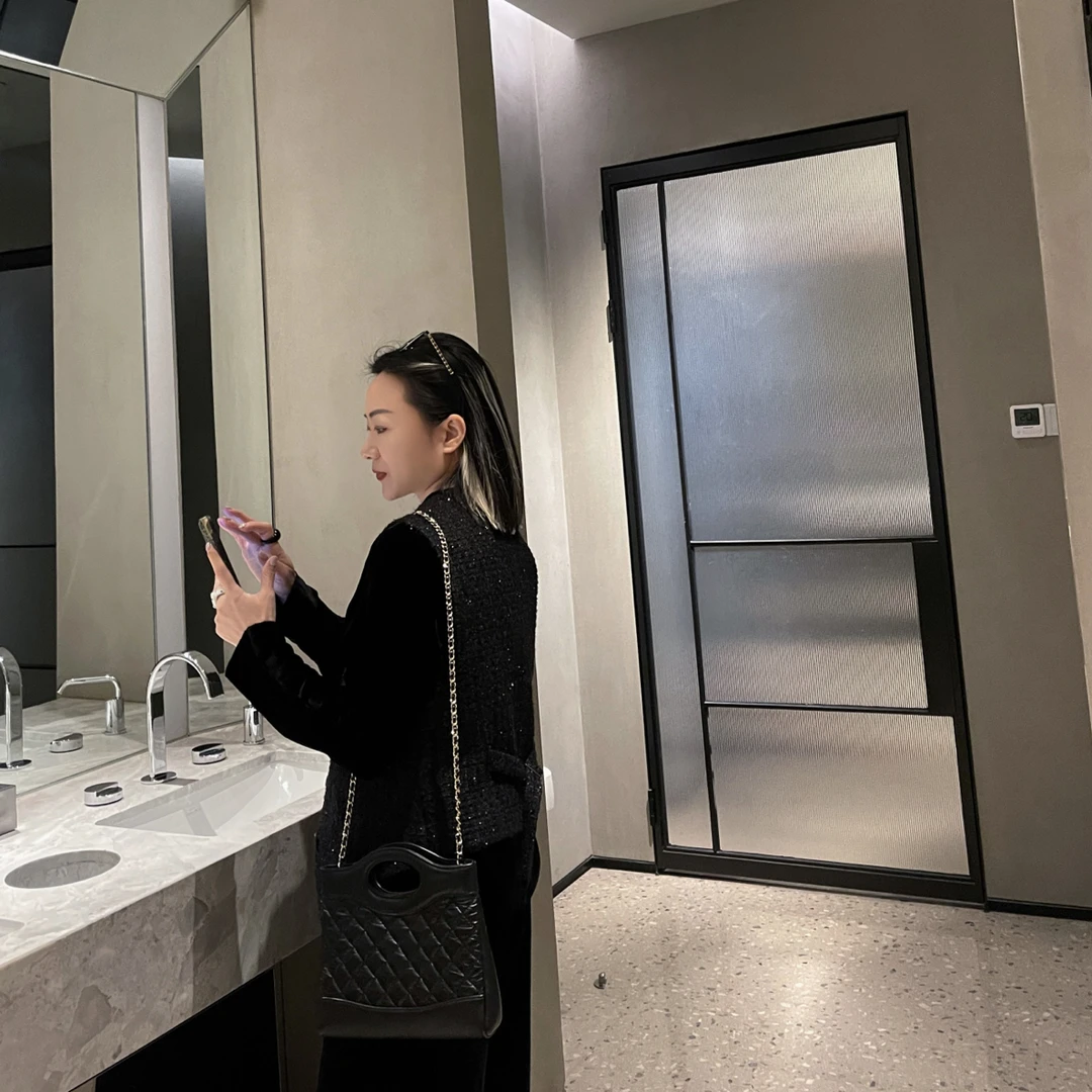 TOFOD 高级小香花呢面料 极简V领粗花呢马甲 DY848