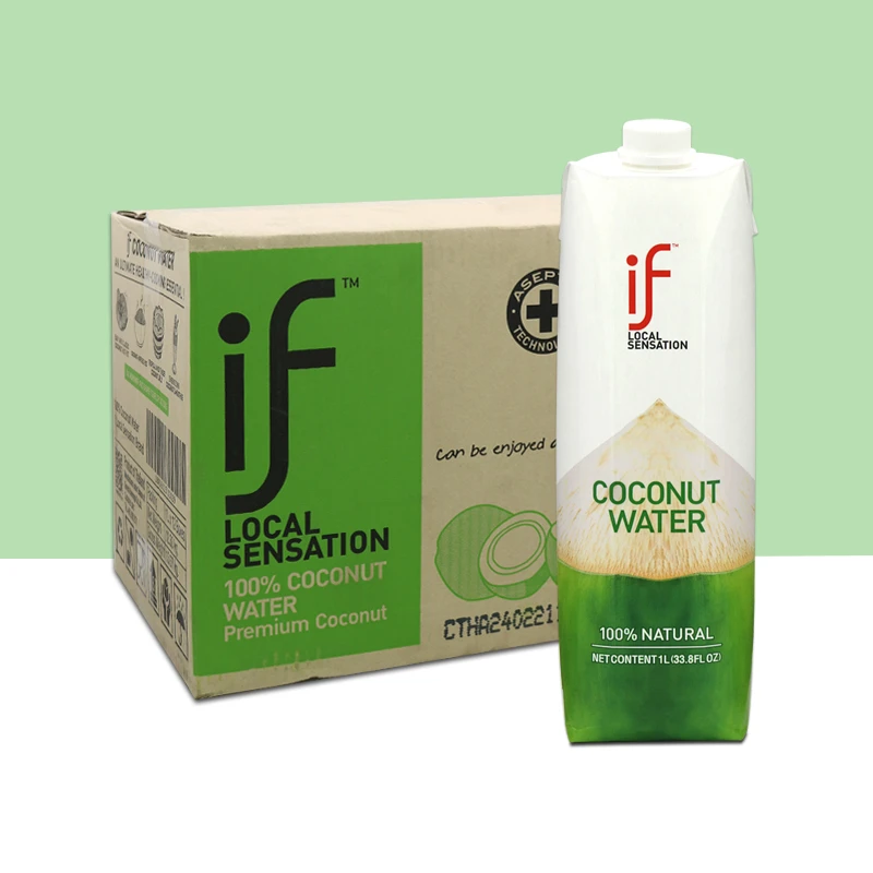 泰国进口if纯椰子水1L升装100%纯椰汁nfc果汁运动含电解质饮料
