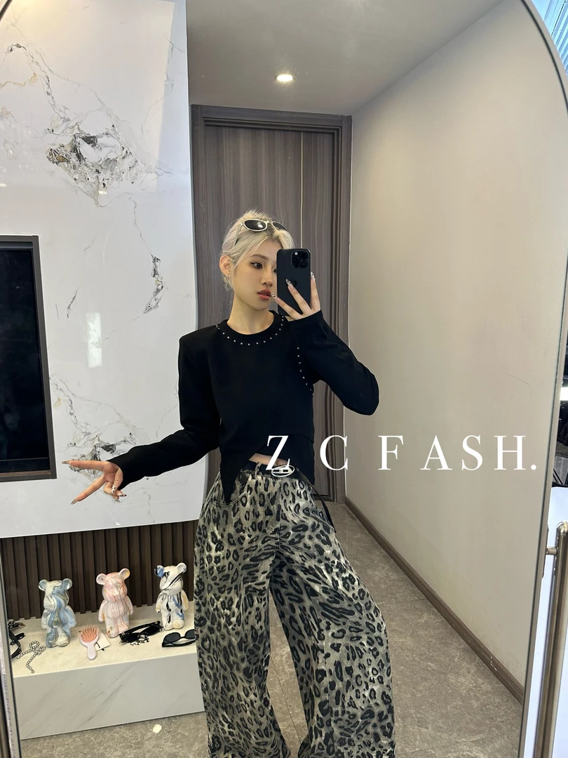 ZC-2024新款不规则设计感卫衣时尚长袖时装上衣百搭显瘦-s019