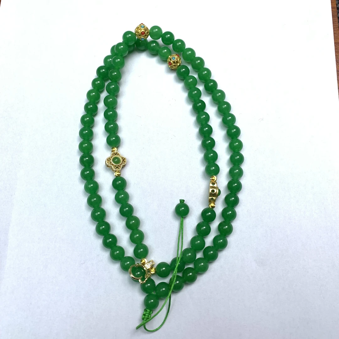 翡翠108珠万能链14K-S166