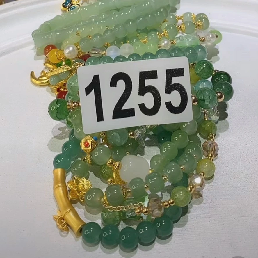 锌合金玻璃手链 简约手工不挑款女学生闺蜜小清新气质百搭手窜