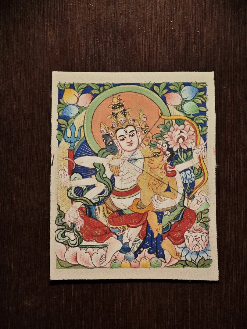 唐卡真品西藏纯手工【哈啰哈啰观音】手绘唐卡热贡西藏纯手绘唐卡