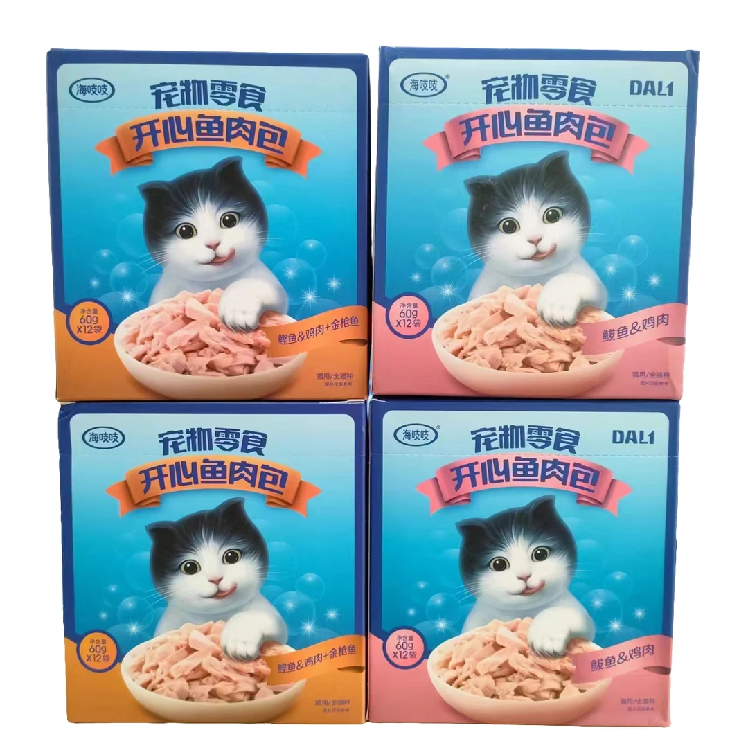 宠物开心鱼肉餐包猫咪60克*6包