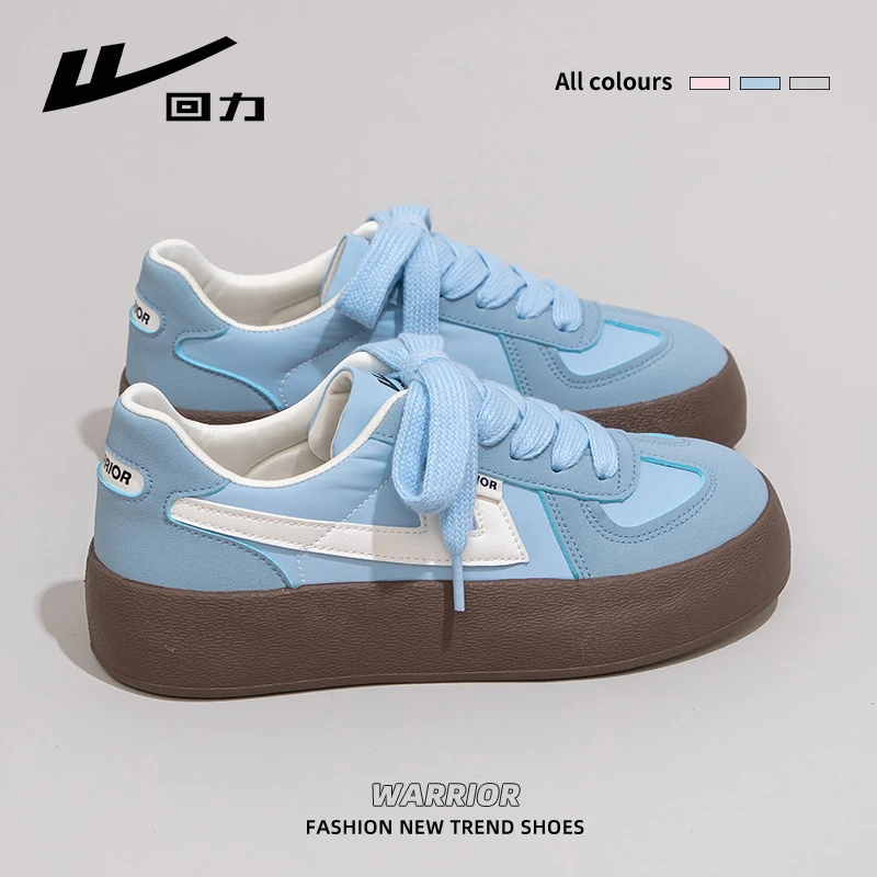 回力复古德训鞋女2025春季新款厚底透气小众百搭休闲低帮帆布鞋子