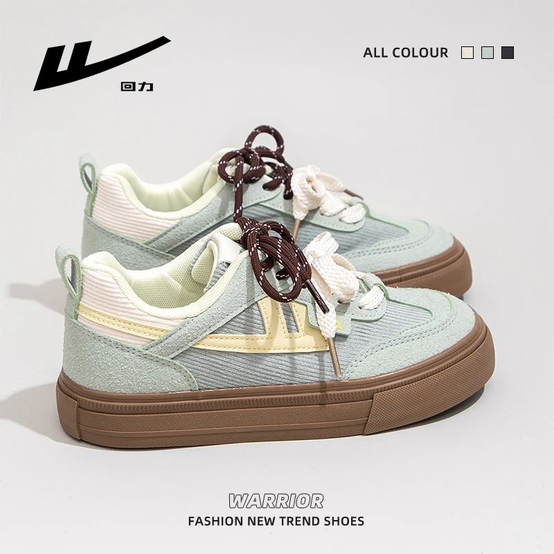 回力双鞋带帆布鞋女2025春季新款软底百搭厚底增高休闲学院风板鞋