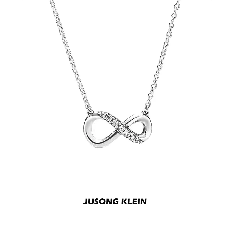 Jusong klein 钛钢项链 时髦好物莫比乌斯环项链女轻圆环锁骨链