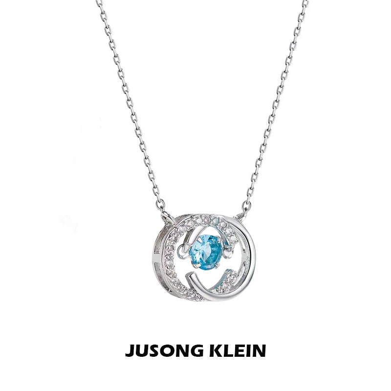 Jusong klein 钛钢项链 时髦好物跳动的心时尚女轻奢感锆石锁骨链