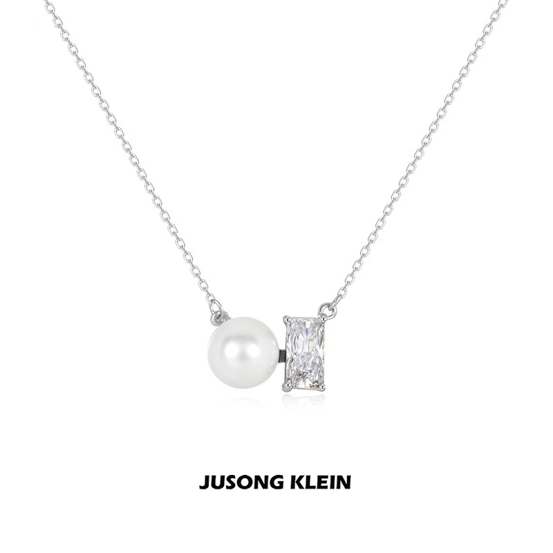 Jusong klein 钛钢项链 时髦好物精致闪钻项链女小众设计感锁骨链