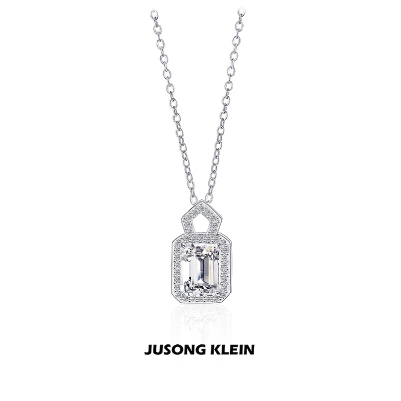 Jusong klein 钛钢项链 时髦好物几何多边形项链女气质钛钢锁骨链