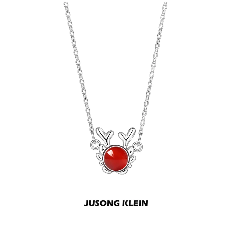 Jusong klein 钛钢项链 时髦好物龙年生肖龙项链女本命年锁骨链