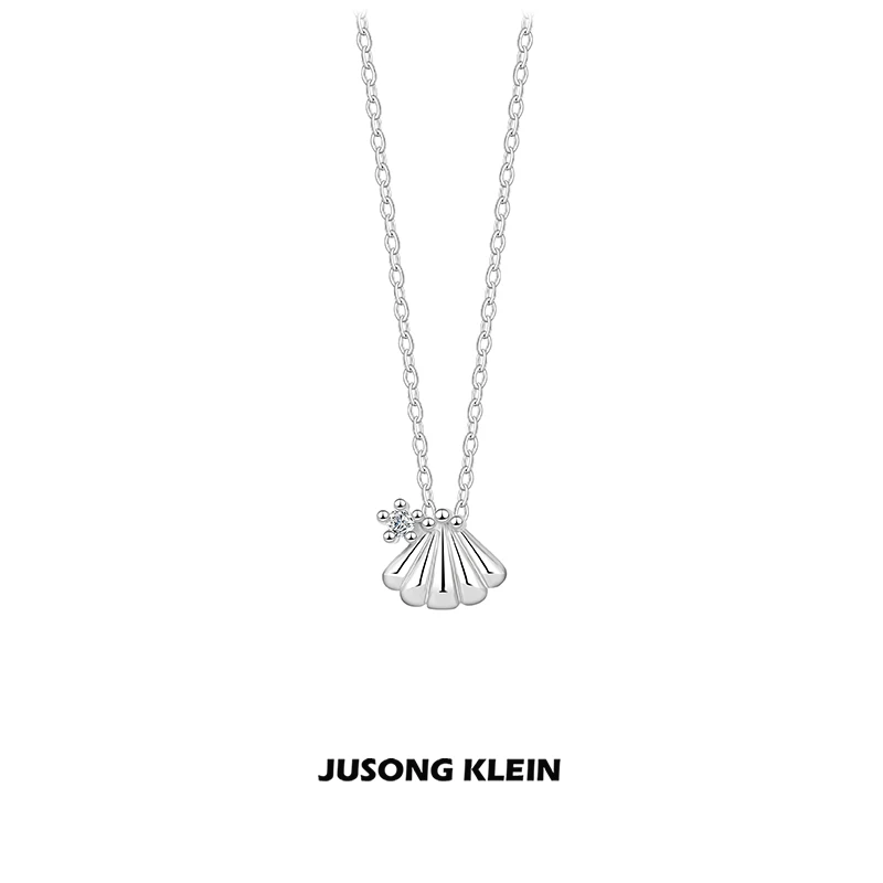 Jusong klein 钛钢项链 时髦好物贝壳项链女小众气质钛钢锁骨链