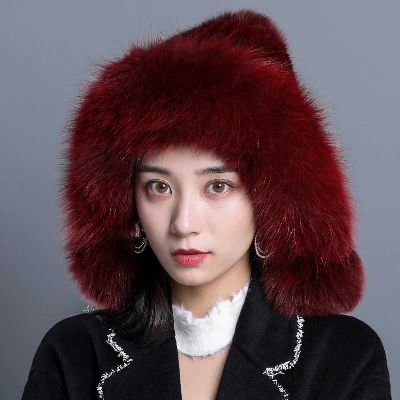 帽女冬季水貂毛编织百搭韩版可爱貂皮帽韩版可爱新款皮草帽子2750