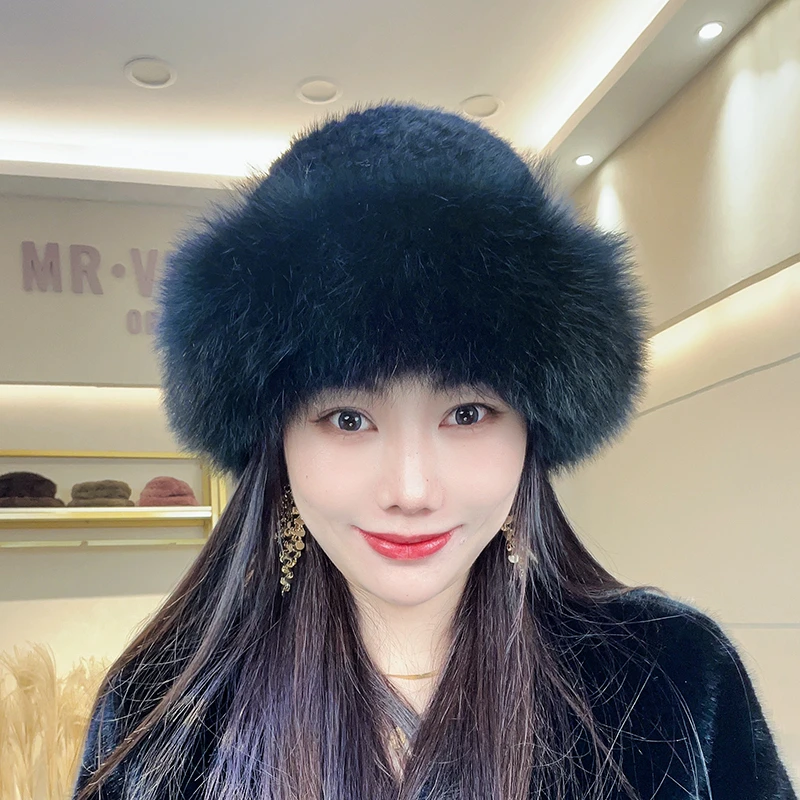皮草帽子女冬季中老年人水貂毛貂皮帽百搭老太太妈妈狐狸毛5310