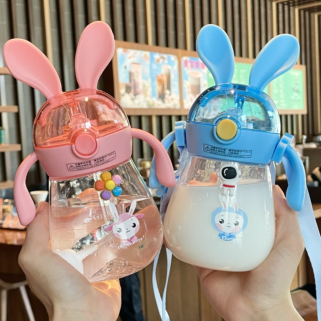 儿童水杯1-3岁学饮杯带吸管一岁以上幼儿园宝宝刻度杯子喝水壶