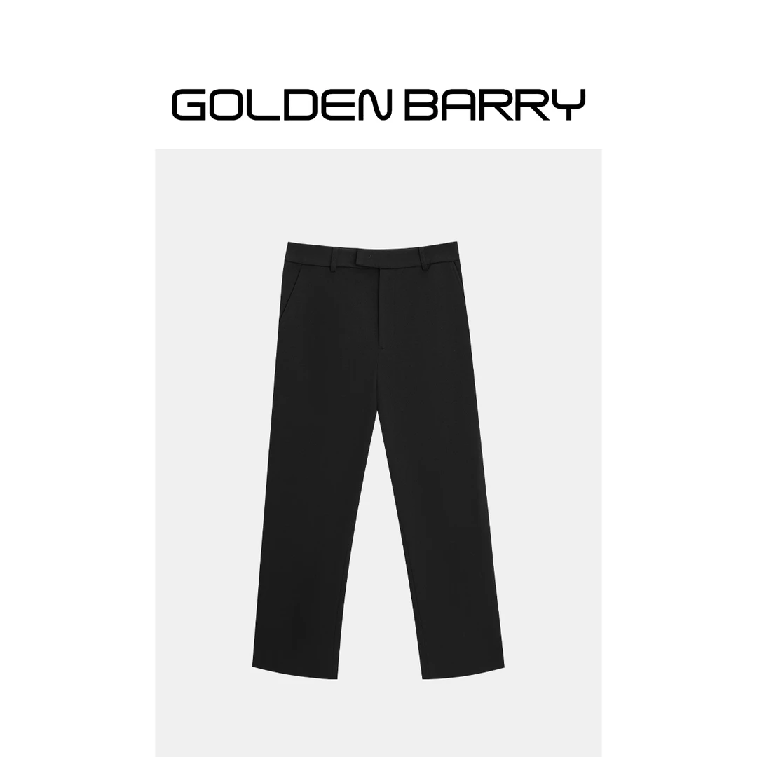 GOLDENBARRY| 542023加厚秋冬百搭磨毛简约舒适时尚直筒西裤