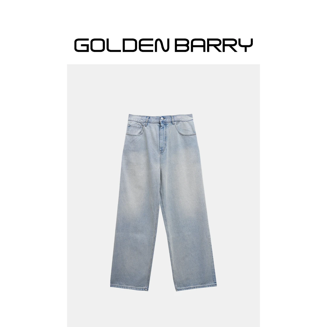 GOLDENBARRY|503151重水洗海光蓝男士牛仔裤