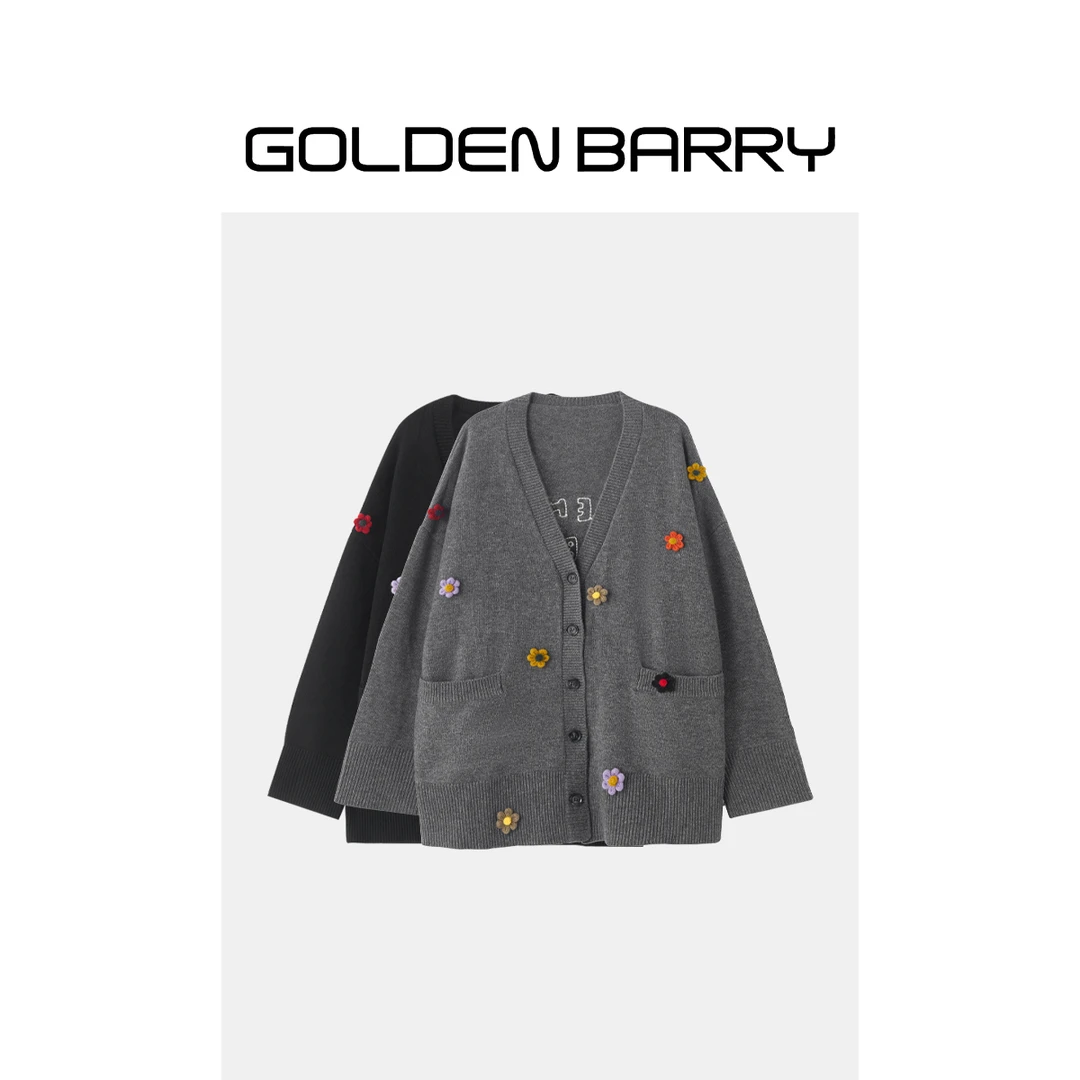 GOLDENBARRY|241178花朵装饰羊毛外套