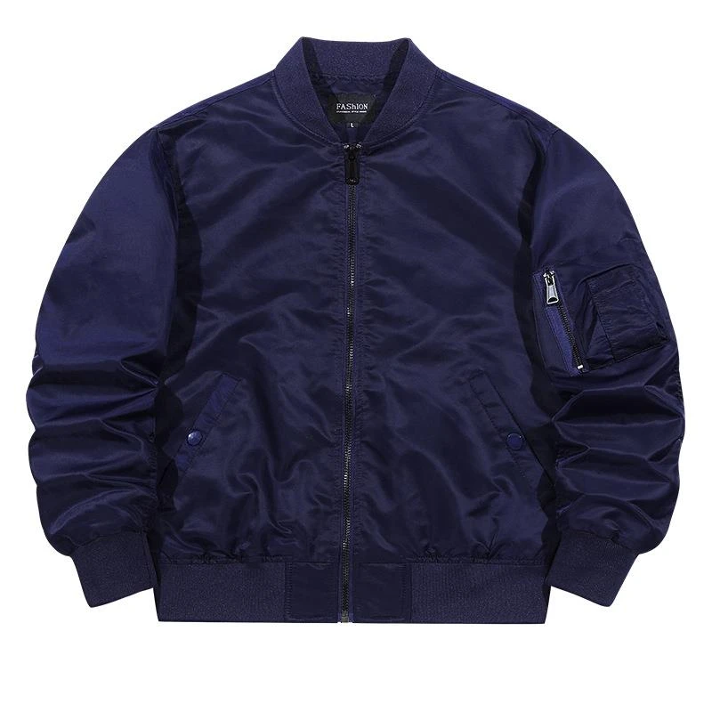 春秋季新款男装飞行夹克韩版潮流休闲棒球款上衣纯色短款外套男士
