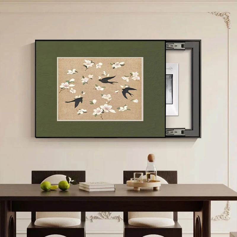 中古风电表箱装饰画轻奢高级感配电箱挂画法式复古电闸箱遮挡壁画