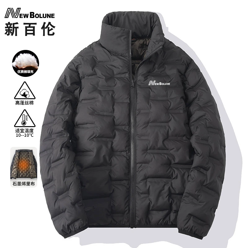 新百伦秋冬季时尚男士棉服情侣款立领户外棉衣加绒加厚大码潮外套