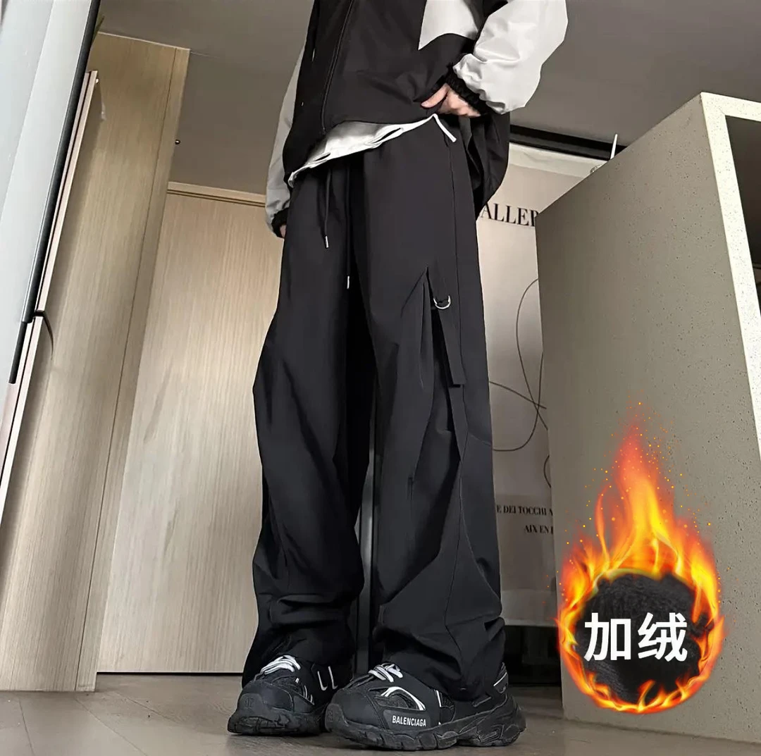 HN潮牌-秋季新款户外防风机能裤情侣百搭休闲宽松防泼水冲锋裤