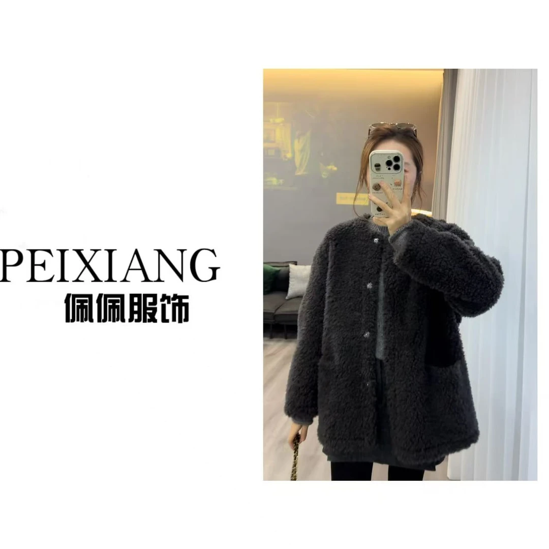 佩佩JA 【摩卡灰毛毛外套】100全羊毛外套  S1232 5105267 仙