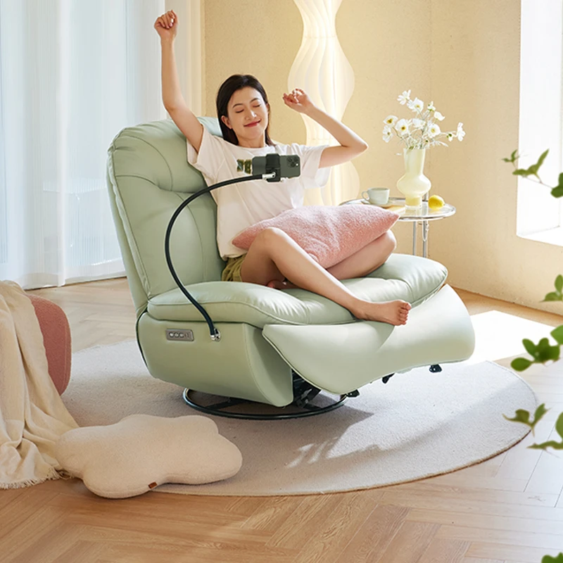 顾家家居可转可调节生态皮布艺沙发单人位按摩椅PTAM008