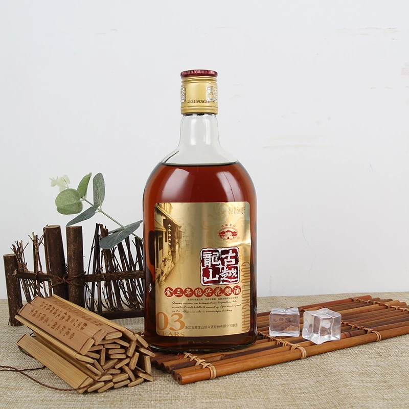 【官方正品】古越龙山金三年绍兴花雕酒500ml酿造古法酿手工半干型