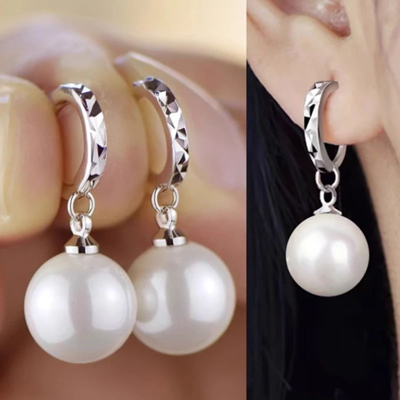 925银耳饰 简约时尚气质s925纯银珠珠火爆款耳环女耳扣耳圈送妈妈