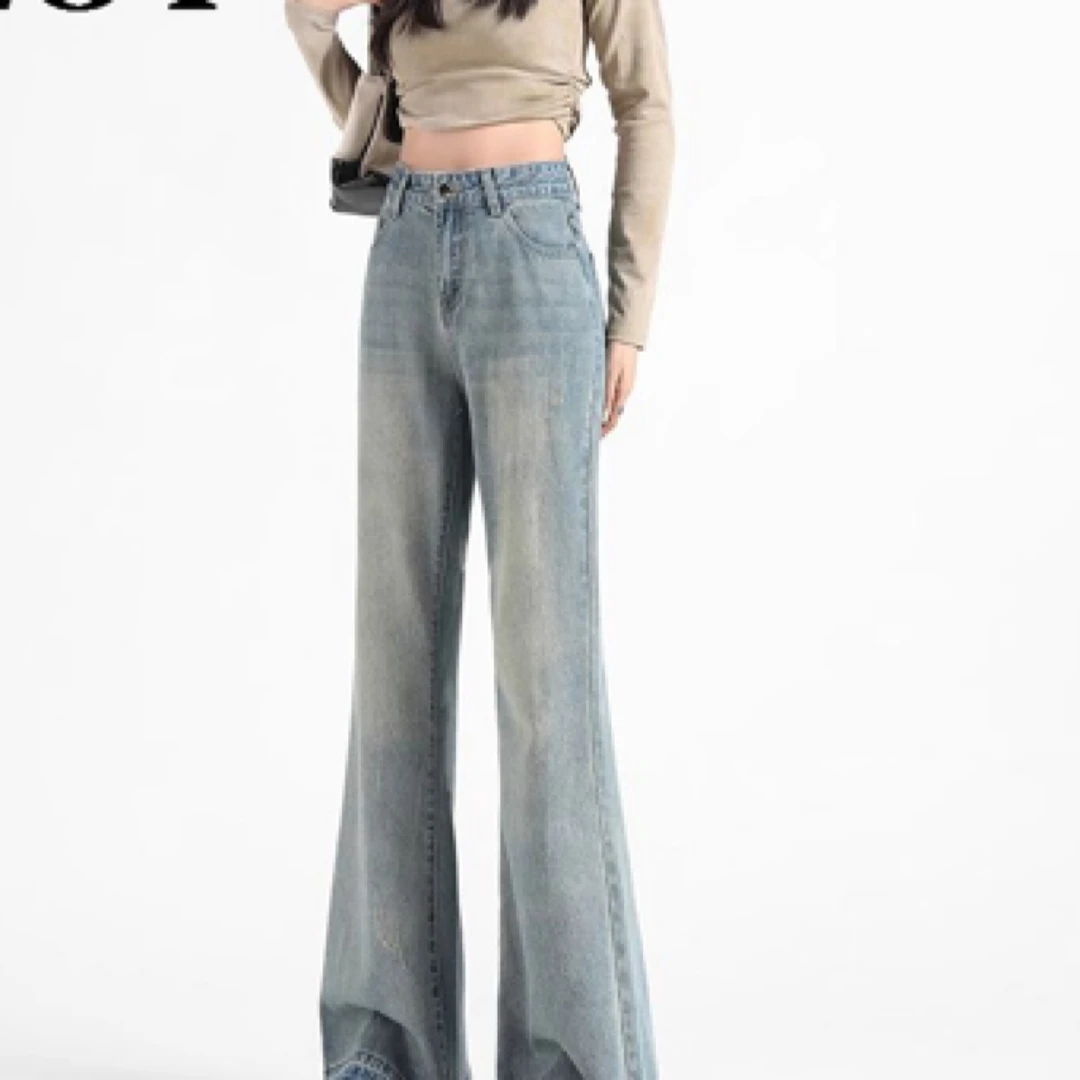 美式微喇牛仔裤女2025显瘦高腰辣妹喇叭裤