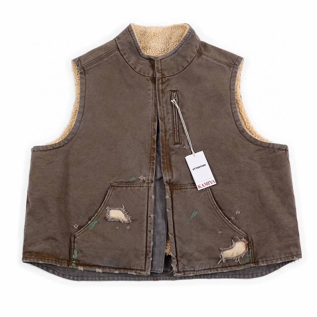 LAOXIAO-24S日系new vintage工装马甲背心