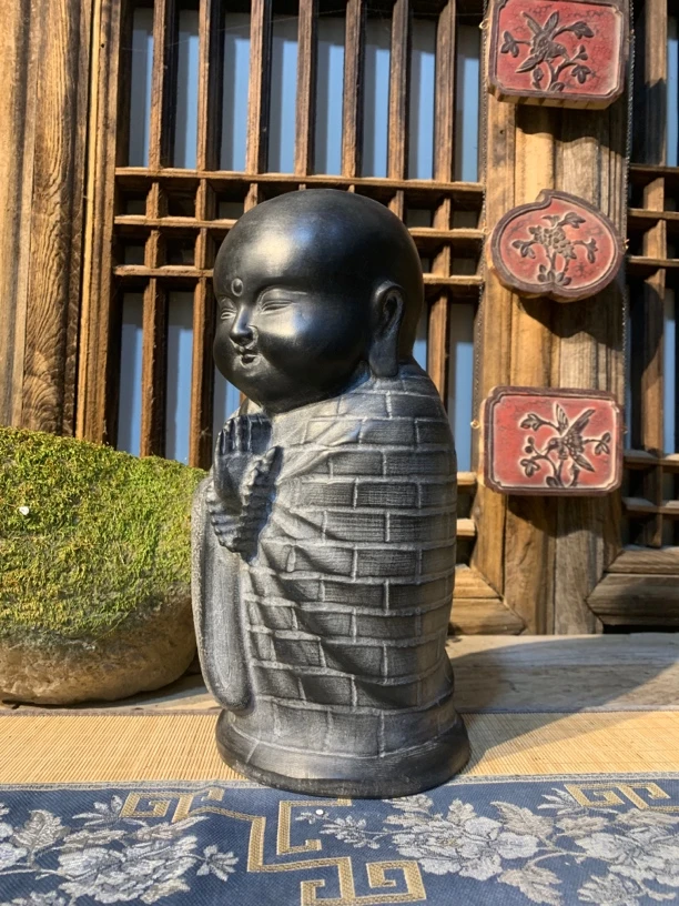 禅意和尚小沙弥茶桌陈设桌面摆件家居饰品