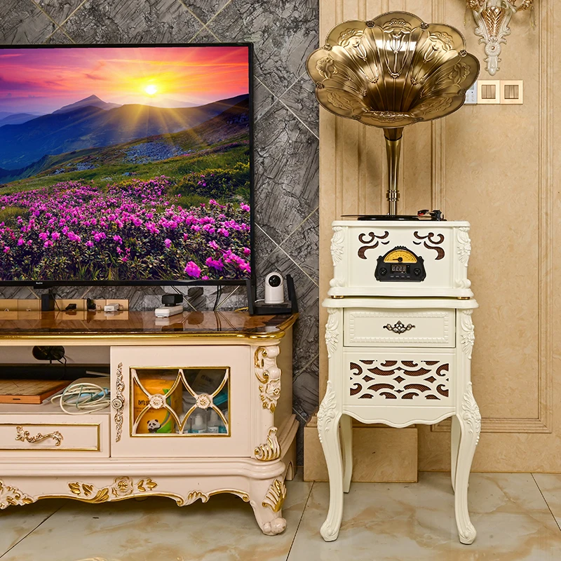 复古留声机今墨留音机客厅欧式黑胶唱片机大喇叭黑胶唱片机复古