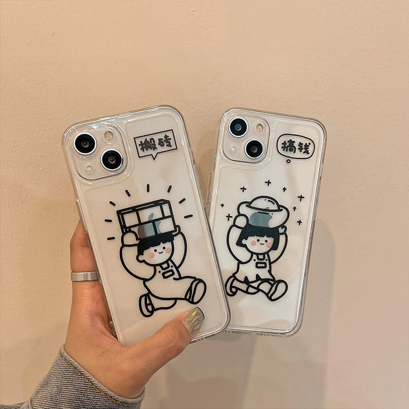 搞怪情侣insiPhone14苹果13/华为/OPPO/vivo创意全包手机壳可爱