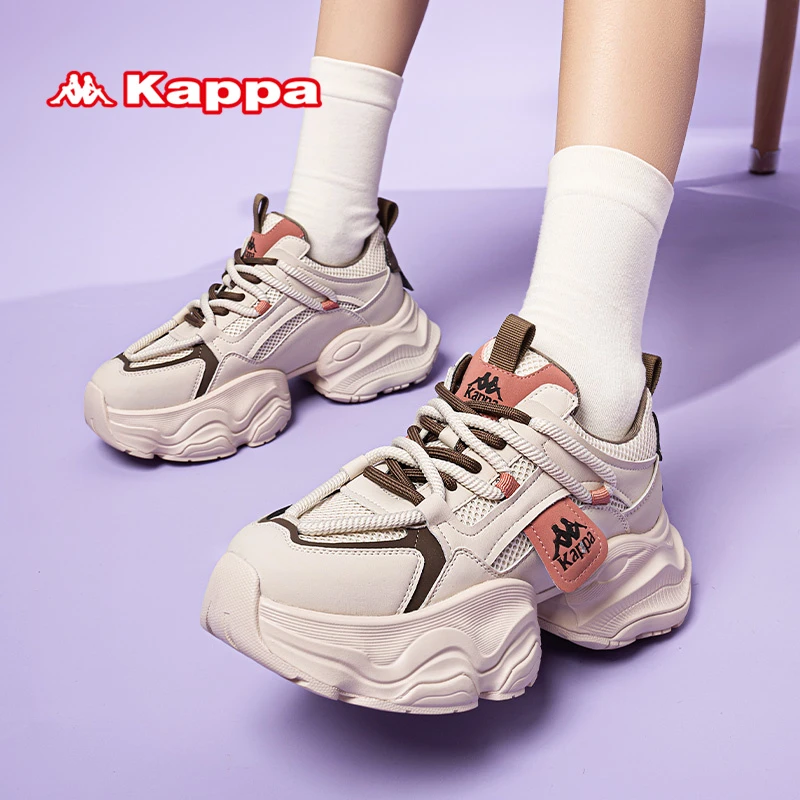 Kappa新款休闲女款轻便厚底老爹鞋时尚休闲百搭潮流鞋K0E25MC23J