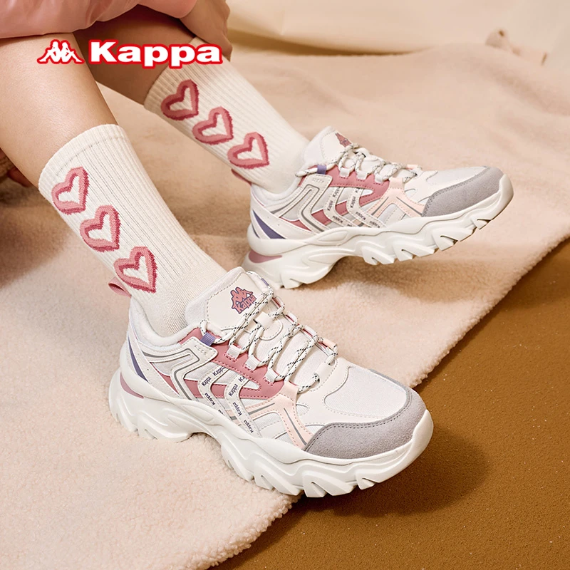 Kappa老爹鞋春季新款休闲鞋情侣同款男女潮流跑步鞋子K0D85MC34CJ