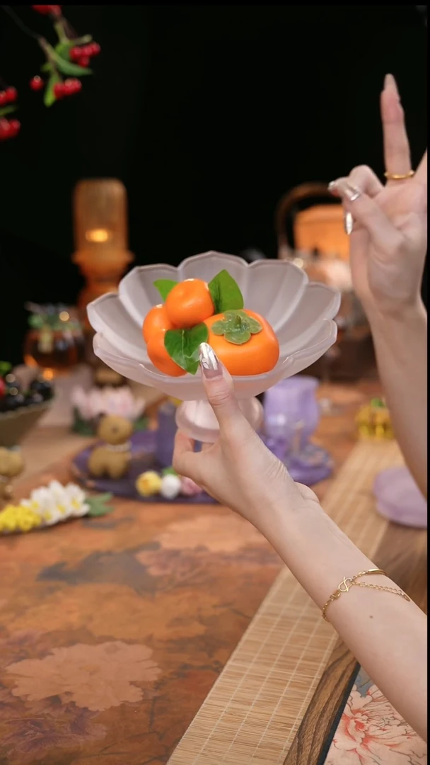 【闪购商品】粉莲高足果碟点心盘