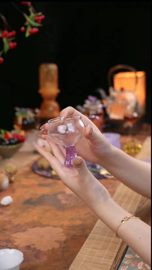 【闪购商品】紫色高足主人杯 60cc