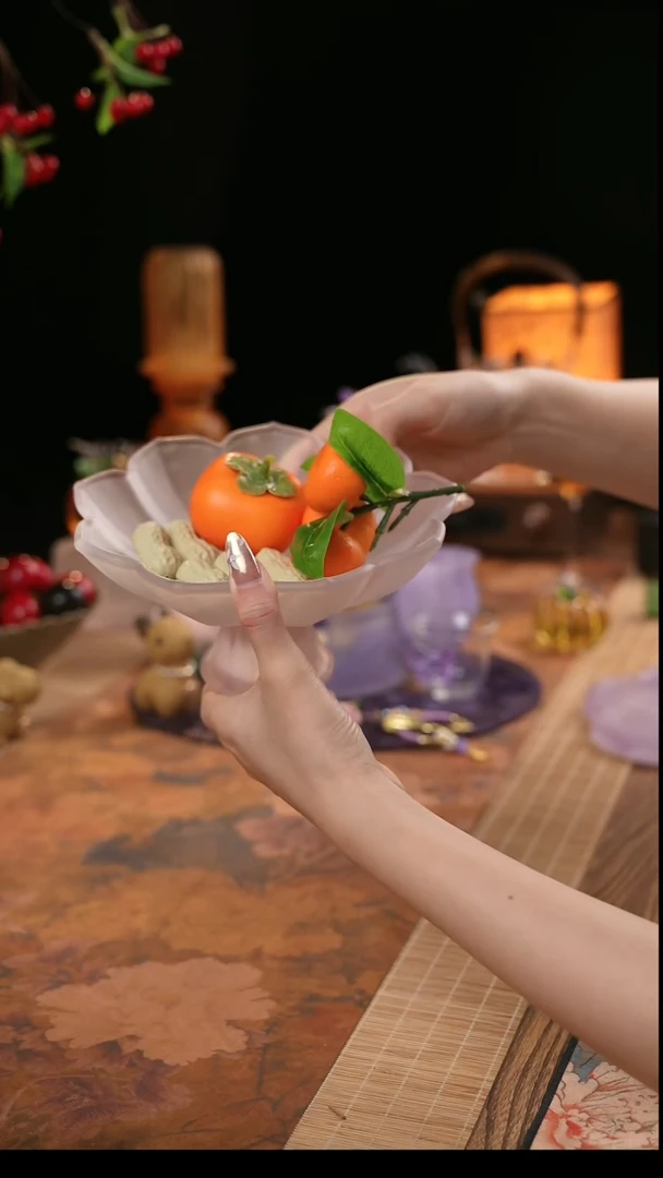 【闪购商品】粉莲高足果碟点心盘