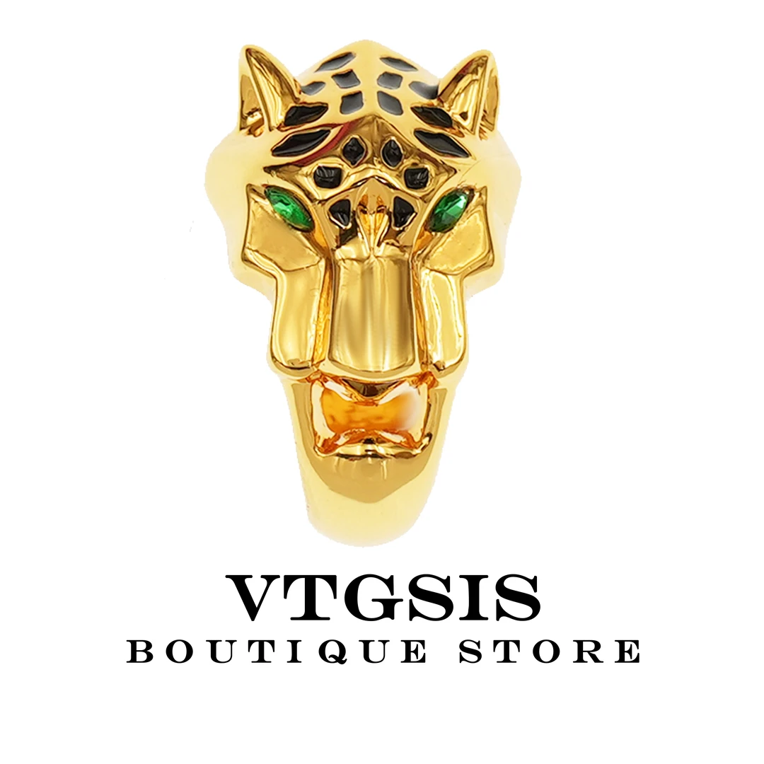 VTGSIS 合金琉璃戒指 1368豹猫戒指百搭复古小众个性【直播同价】