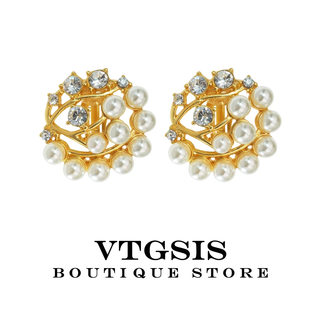 VTGSIS 合金仿珍珠耳饰 21903璀璨之舞珠珠耳夹耳饰【直播同价】