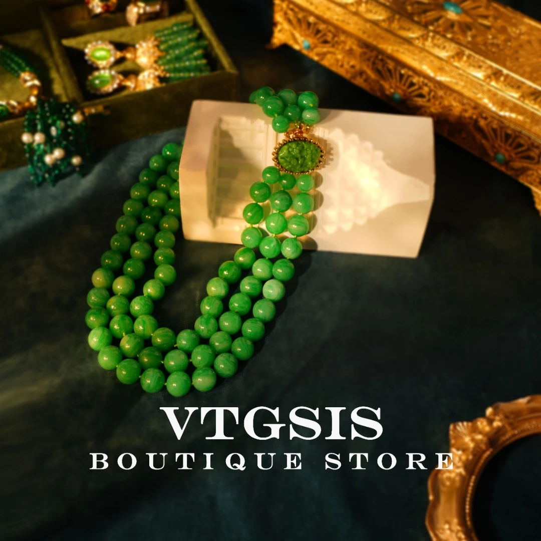 VTGSIS 合金琉璃项链 3937浮翠流丹绿色多层项链饰品【直播同价】