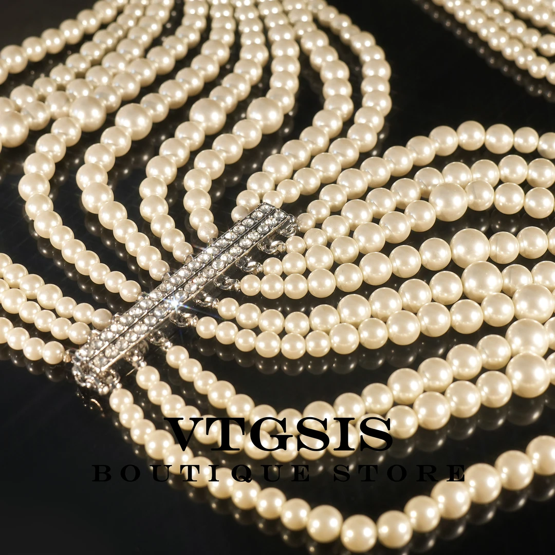 VTGSIS 合金琉璃项链 3854白色珠珠多层项链饰品时尚【直播同价】