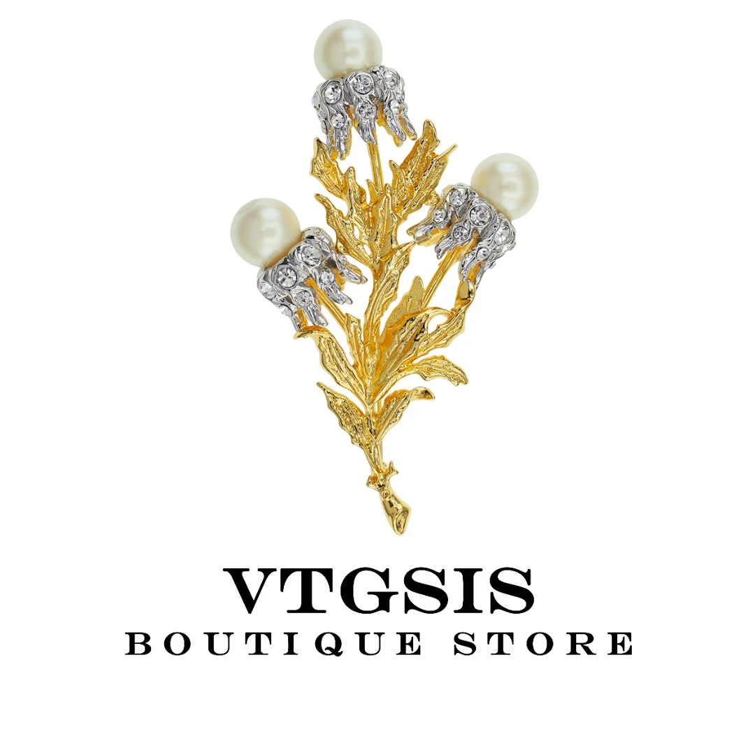 VTGSIS 合金合成锆石胸针 5613巴洛克珠珠花束胸针气质【直播同价】